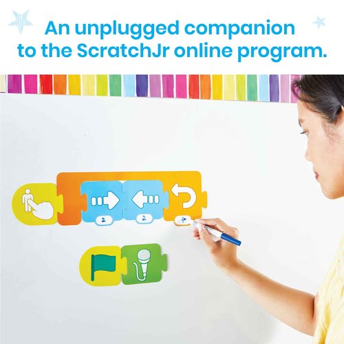 hand2mind ScratchJr Block-Based Coding Magnetic Demonstration Set, Learn to Code, Computer Science and Programming for Kids, STEM Activities, Elementary STEM Classroom, Science Teacher Supplies