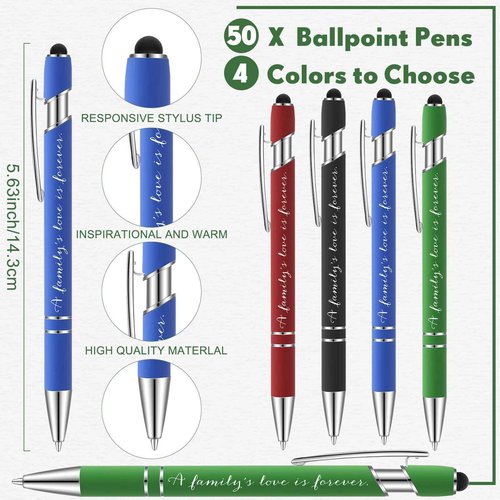 Janlaugh 50 Sets Family Reunion Favors a Family's Love Is Forever Pens with Remembering Our Roots Notepad for Home Reunion Gathering Party Favors Decorations Household Gifts Souvenir