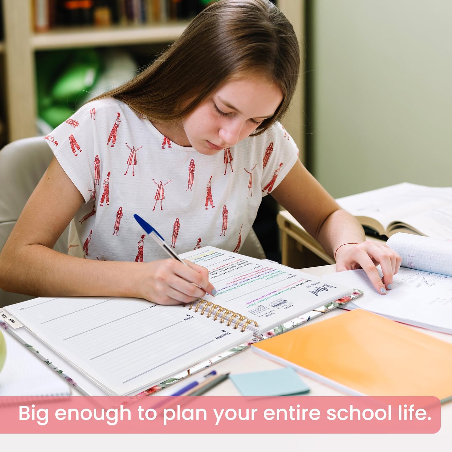 Academic Planner 2026-2027, Weekly and Monthly Calendar Book, July 2026 – June 2027, Hardcover Planner with Tabs, Perfect for Teachers, Students, Women & Men, A4 (8.5" x 11") - Songbird Bloom