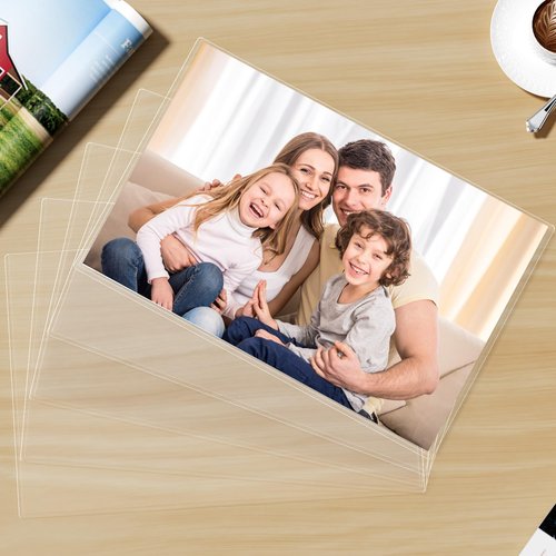 5Pcs 11" x 17" Rigid Print Protectors Hard Plastic Sleeves for Prints, Menu Cover, Heavy Duty Sheet Poster Protectors Clear Plastic Sleeves for Paper Photos Documents Magazines, Horizontal