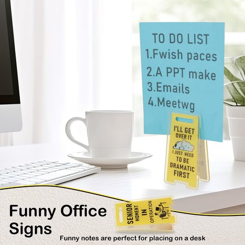 Funny Office Gifts Humorous Sticky Note Holders-6 Pack Note Clips with Hilarious Messages Perfect for Office Desks, Coworker Gifts, Work Accessories