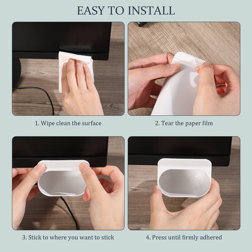 6 Pcs Adhesive Pencil Holders for Desk Attachable Deskside Pen Holder Computer Monitor Desktop Pencil Organizer Space Saving Universal for Home Office Essentials Teacher Supplies School Dorm Rooms