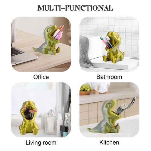 Viabty Creative Cute Dinosaur Shaped Pen Pencil Holder, Pen Holder for Desk Office Decor Home School Desk Docoration Ideal Gifts for Boys Girls