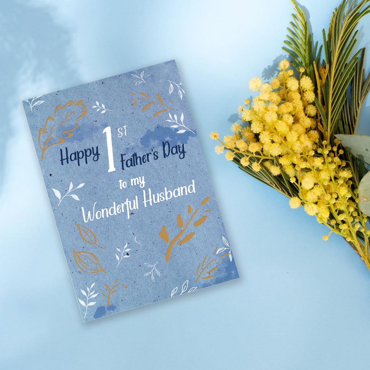 GVMGVM 1st Fathers Day Card for Husband, Romantic First Fathers Day Card for Husband From Wife, Happy 1st Father's Day Cards Gift for Hubby