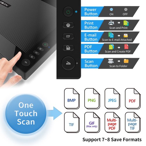 VIISAN 3120 A3 Flatbed Scanner, 1200 DPI, CIS Sensor, Scan 11.7" x 16.7" in 8 sec, Frameless, Auto-Scan, Document & Photo & Book Scanner, Design for Library, School and Soho. Supports Windows & Mac