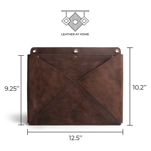 Leather At Home Wall File Organizer, Leather Wall Organizer for Office, Hanging Wall File Holder/Mail Organizer, Stylish Leather Folder for Wall, Office Wall Mounted File Organizer, Wall Hanging File