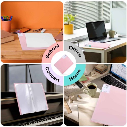 Phyxin 60-Pocket Portfolio Binder Organizer, Binder Sheet Protectors 8.5" x 11", Displaying 120 Page Plastic Folders for Documents, Document Organizer for Concert, Artwork, School & Office Use, 5 Pack