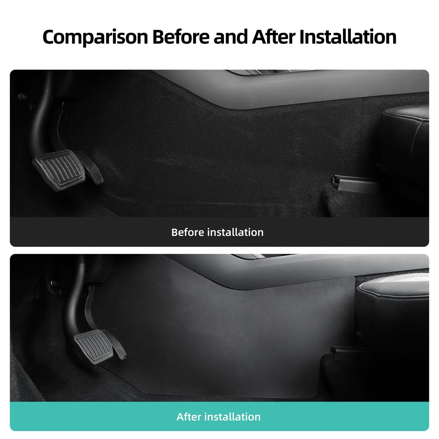 PUOENI 2025 2026 Model Y Juniper Center Console Side Anti-Kick Mats 5PCS TPE Scratch Resistant Protector of Center Console Sides for Model Y Refresh Juniper (Premium/Performance)-NO for (Standard)