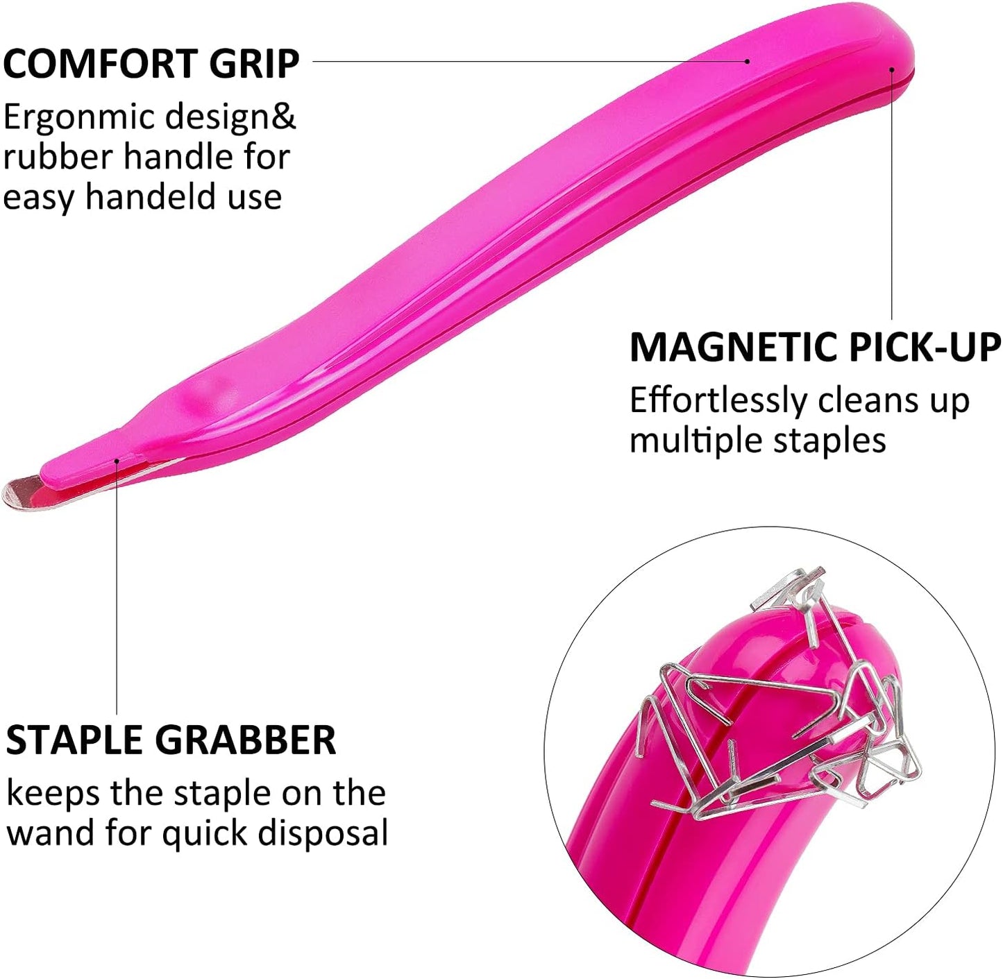 ZZTX Magnetic Staple Remover Tool - 3 PCS Professional Set for Home, Office & School | Blue, Rose, Green