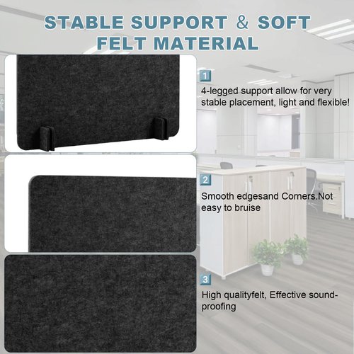 9 Pack Desk Divider-24 x 24" Acoustic Desk Dividers for Students-Durable Felt Desk Privacy Panel Set-Freestanding Desk Divider with Noise-reducing Design with 4 Support Feet for Office or Home Use