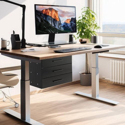Menkxi 16 Inch Slide out Under Desk Drawer 3 Layer Pull out Desk Organizer Storage Metal Mounted Sliding Hidden Under Counter for Writing Office Sit Stand Workstation, Vertically Stacked, Black