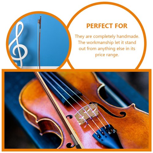 VOSAREA 3/4 Size Violin Bow - 2PCS Wooden Bow with Horse Hair Replacement for Students and - Ideal for Practice and Performance Durable and Easy to Use