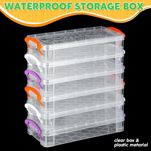 Cholemy 30 Pcs Plastic Pencil Box Bulk Large Capacity Pencil Case Crayon Box with Snap Tight Lid Stackable Organizer Containers for Pen Erasers Stationery Toys School Supplies (Clear)