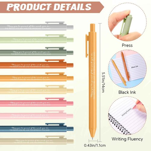 Resurhang 30 Sets/60 Pcs Employee Appreciation Gifts 30 May You Be Proud of The Work Notebooks with Sticky Note 30 Ballpoint Pens for Teachers Students Volunteer Nurse Thank You Gift(Fresh Color)