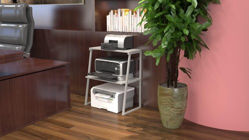 Printer Stand,Printer Stand Table Shelf Cabinet Desk with Storage Office Home Desktop Under Desk Printer Stand Office Furniture for Small Space (White)