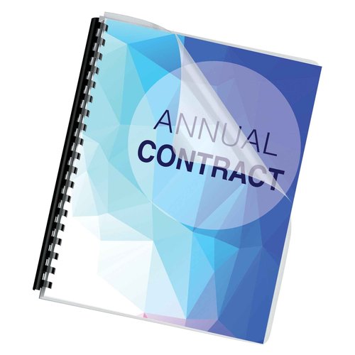 Fellowes Binding Linen Presentation Covers Letter Black 200 Pack & Transparent PVC Binding Covers Oversize 100 Pack
