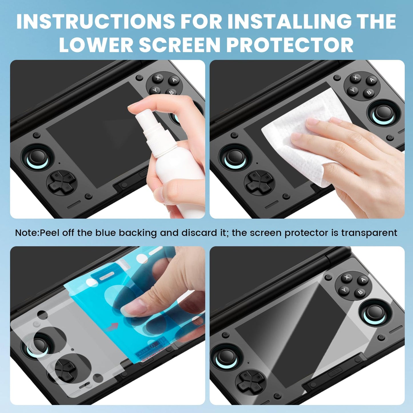 KCMOSGI Screen Protector for AYN THOR Handheld Console, Tempered Glass Protection Accessories, Scratch-Resistant, High-Definition, Easy Install, (Upper & Lower Screen)