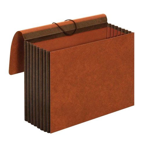 Pendaflex Globe-Weis/Pendaflex Heavy Duty File Wallets, Extra Wide, 7-Inch Expansion, Elastic Cord Closure, Letter Size, Brown, 5-Count (CL1084GLHD)