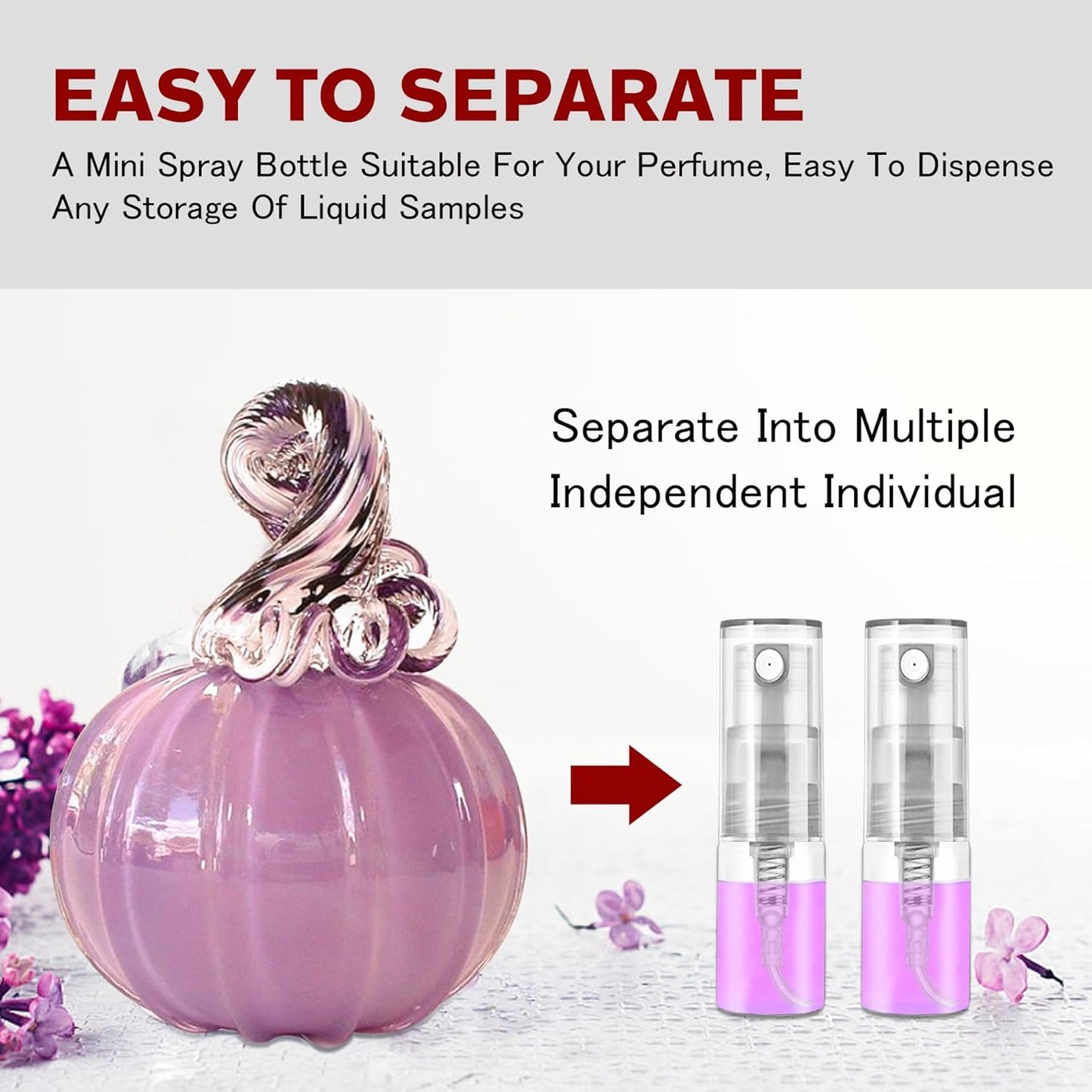 Skiennix Mini Spray Bottle - Refillable Glass Atomizer for Perfume & Essential Oils | 2ml, 60 Pcs