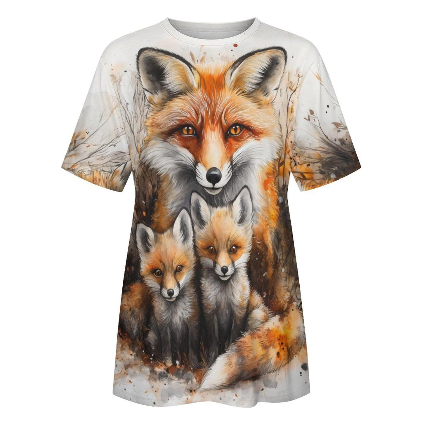 Mothers Day Shirt Fox Print Fashion Funny Casual Mom and Daughter Outfits Soft Comfy Short Sleeve Cotton Oversized Tee for Summer Vacation Mother Daughter Matching Shirts,2XL
