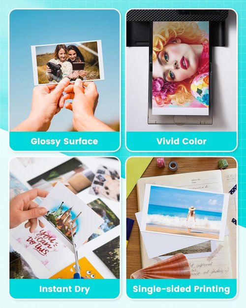 Liene Photo Printer Paper - 4x6" 160 Sheets Compatible with M100/M200/M110/M210 | Waterproof & Smudge Proof