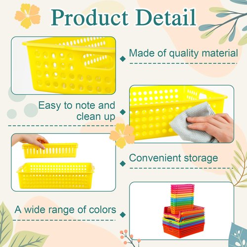 Boao 24 Pack Classroom Turn in Trays Plastic Paper Storage Bins with Pencil Baskets, Teacher School Turn in Bins Bulk, Stackable Storage Organizer for Office Desk Back to School Supplies