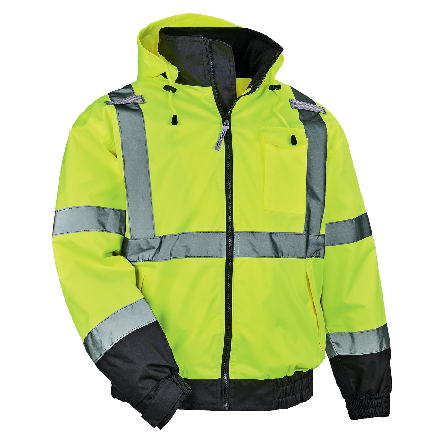 High Visibility Reflective Winter Bomber Jacket, Zip Out Fleece Liner, ANSI Compliant, Ergodyne GloWear 8379