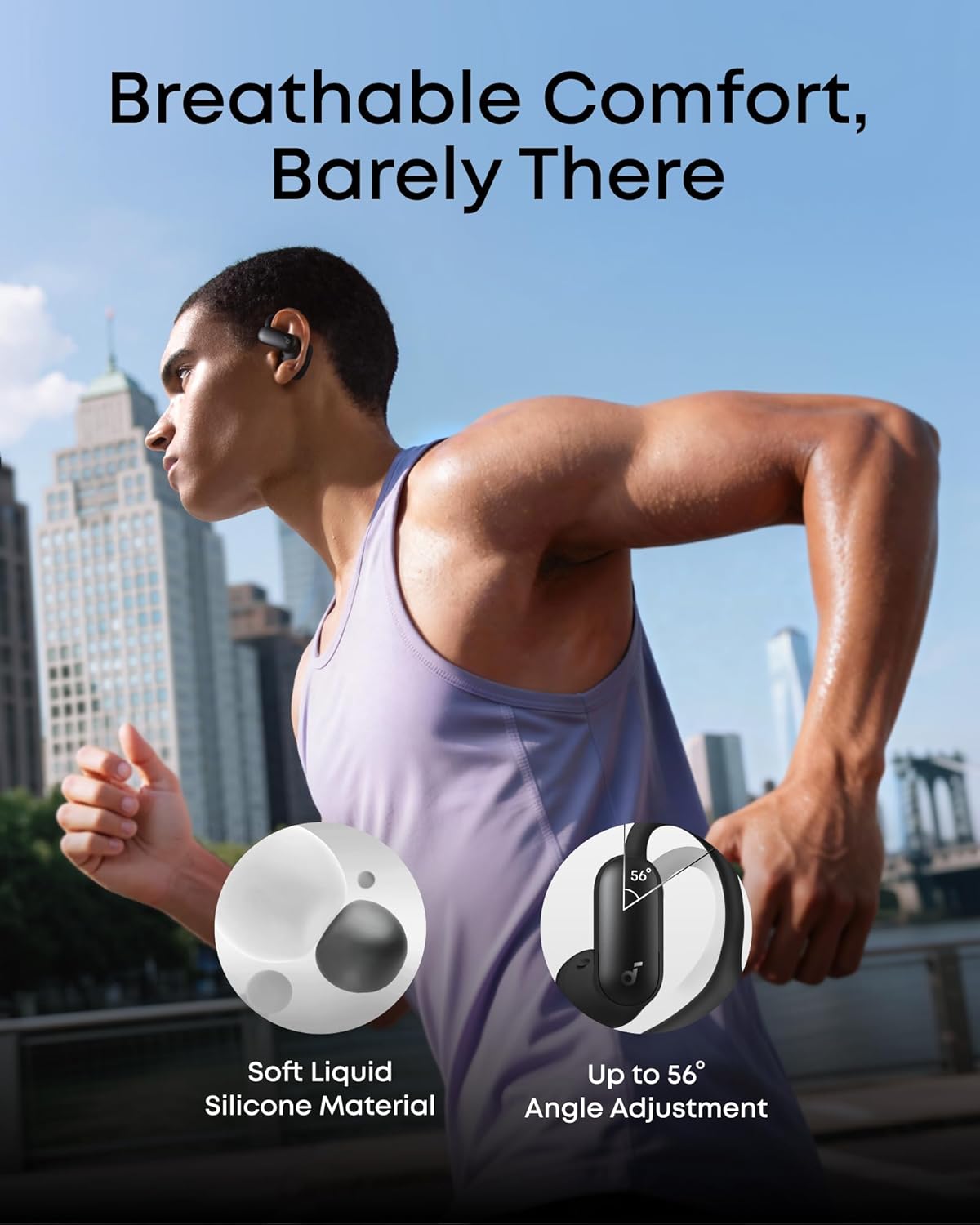 Soundcore AeroFit 2 Pro by Anker - Hi-Res Open Ear Headphones with Active Noise Cancellation | 34H Battery Life, IP55, Wireless Bluetooth