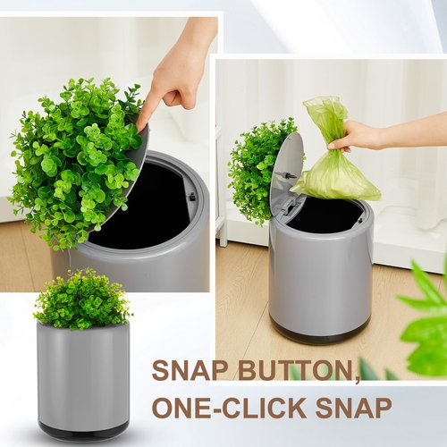 Jingmore 2 Pcs Dog Poop Waste Trash Can with Lid and Bag Wall Mount Dispenser with 8 Rolls Doggie Storage Outdoor Plant Style Bin Container for Bedroom Decorative(Grey)