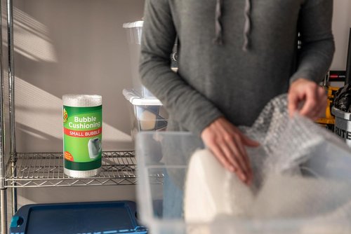 Duck Brand Bubble Cushioning Wrap - 30 FT Small Bubble Packing Roll for Moving & Shipping Protection | Clear, Perforated Every 12 IN