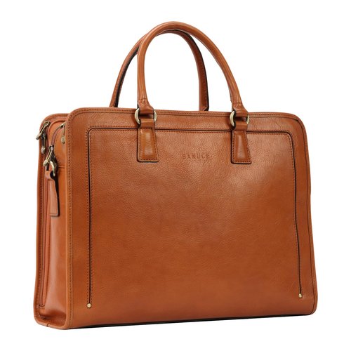 Banuce Vintage and Stylish Genuine Full Grains Italian Leather Briefcase for Women Laptop Bag Business Work Bag Brown