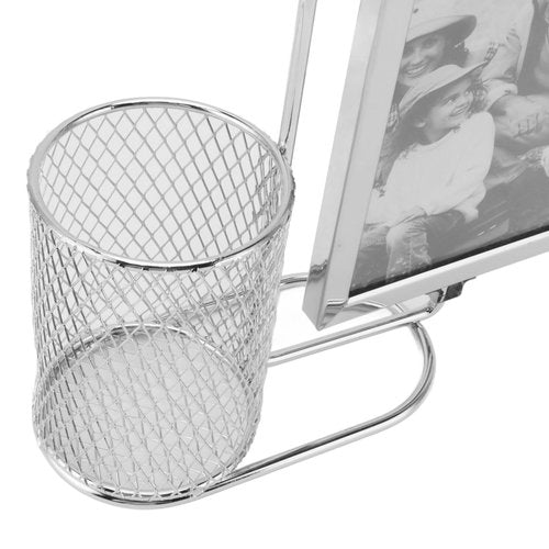 Atyhao Large Capacity Rotating Design Pen Holder Picture Frame with Multi Purpose for Office Desktops Home