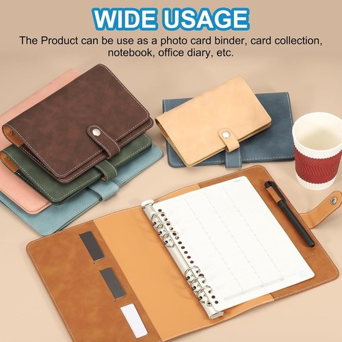 PATIKIL A6 PU Leather Binder Cover - Refillable 6 Ring Loose Leaf Notebook Folder | Green
