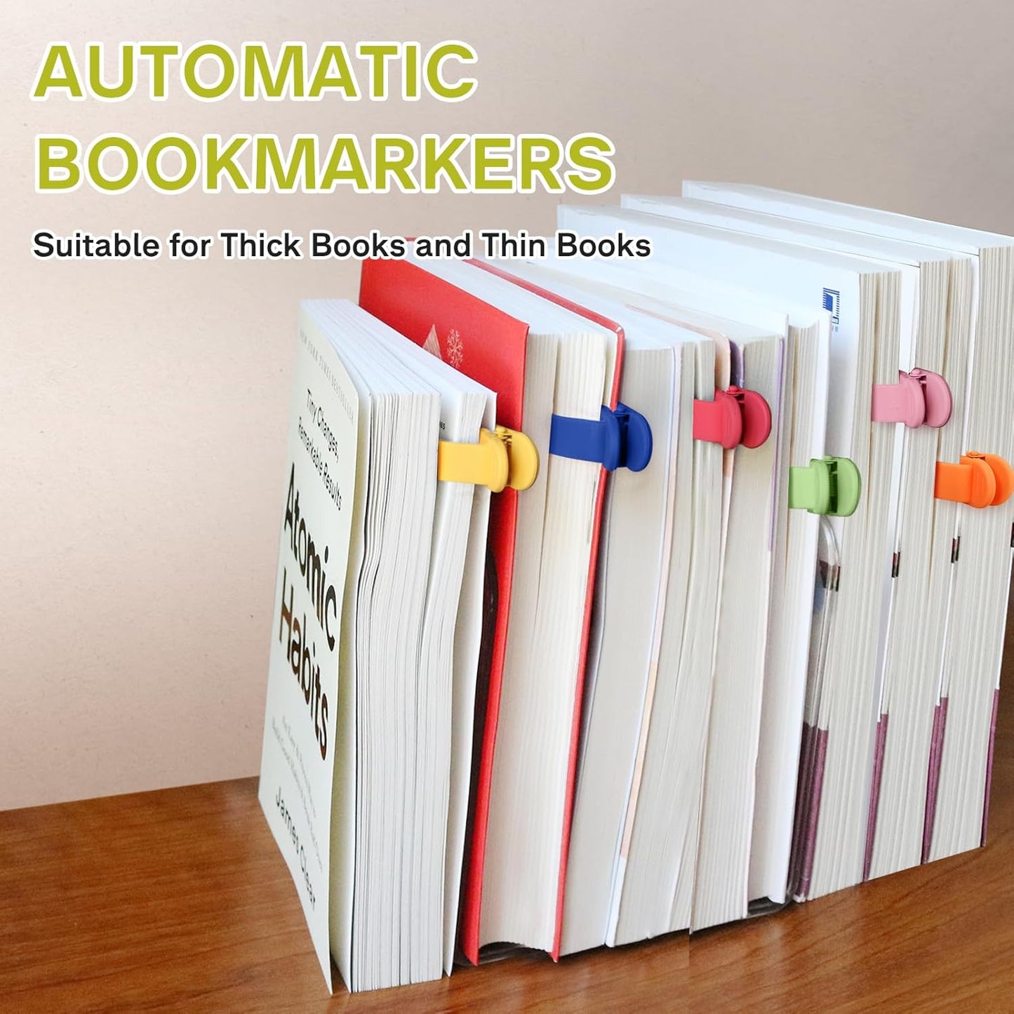 SMUK Heart Bookmarks - 3Pcs Automatic Silicone Page Markers for Book Lovers | Cute Reading Gifts