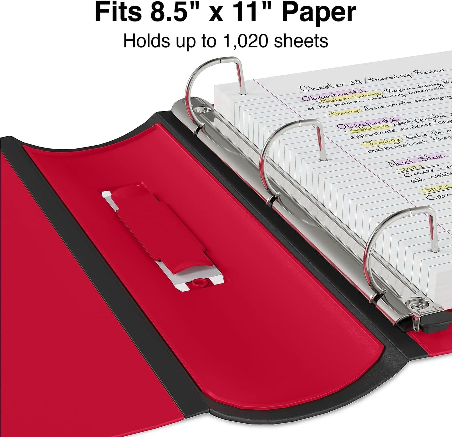 Staples Better Binder - 4" D-Ring 3-Ring View Binder | High-Capacity Red Binder with Reinforced Spine for School & Office