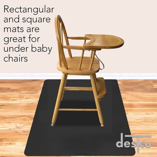 DESKU Office Desk Chair Mat – PVC Mat for Hard Floor Protection, Black, 30 Inches x 48 Inches, Made in The USA, Home Office Supplies, Made in The USA