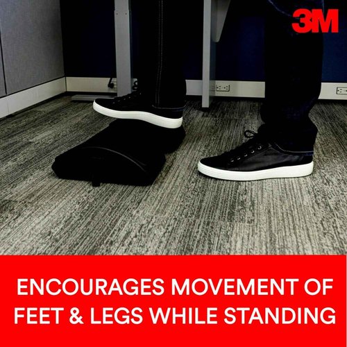 3M Foot Rest for Standing Desks, Two-Sided Rocking and Stationary for Sitting or Standing, Helps Reduce Leg and Foot Fatigue, Black (FR200B)
