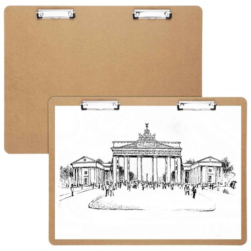 2PCS Extra Large Clipboards, 23’’ x 17’’ Clipboard, A3 Horizontal Wooden Clip Boards, Low Profile Clip Art Clipboard for Drawing, Sketching, Art Supplies, Landscape for Home Office