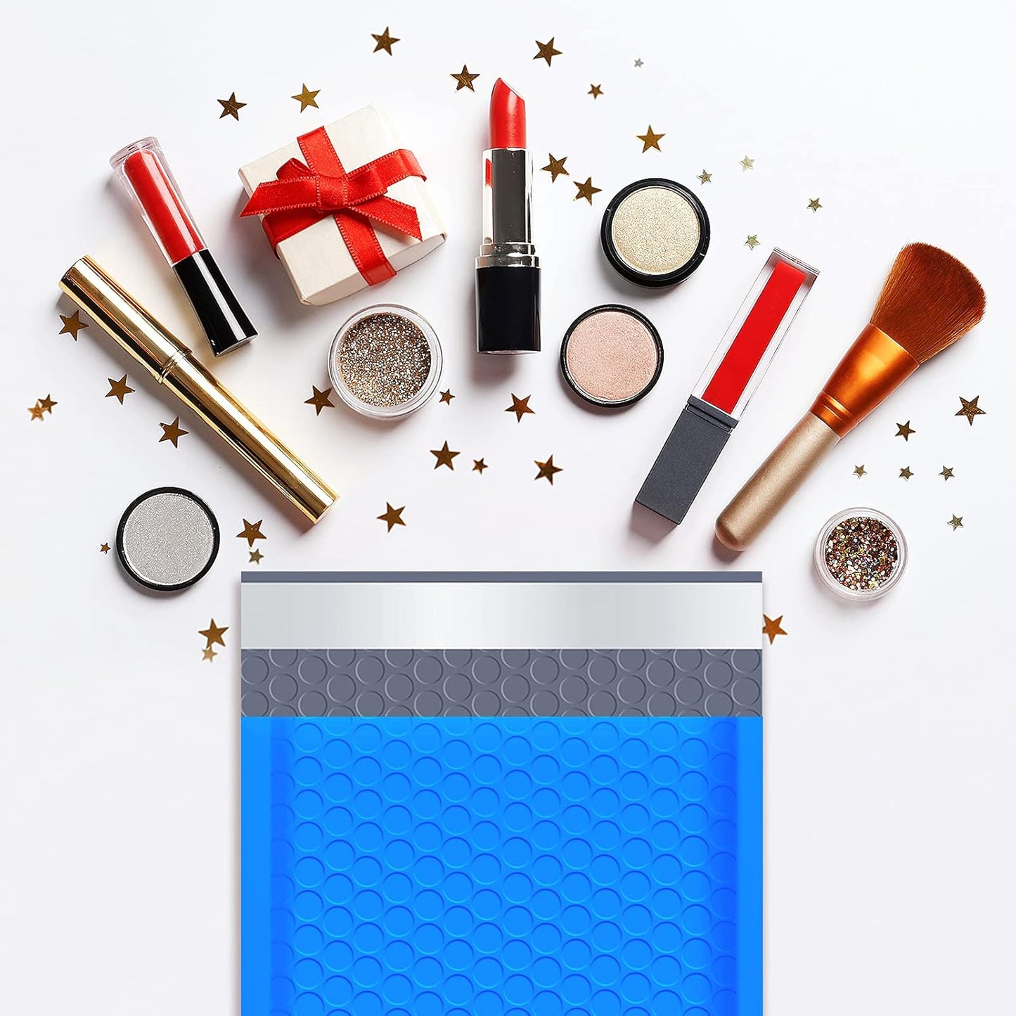UCGOU Bubble Mailers - 6x10 Inch Blue Padded Envelopes | Waterproof Self-Seal 25 Pack for Jewelry & Makeup Shipping