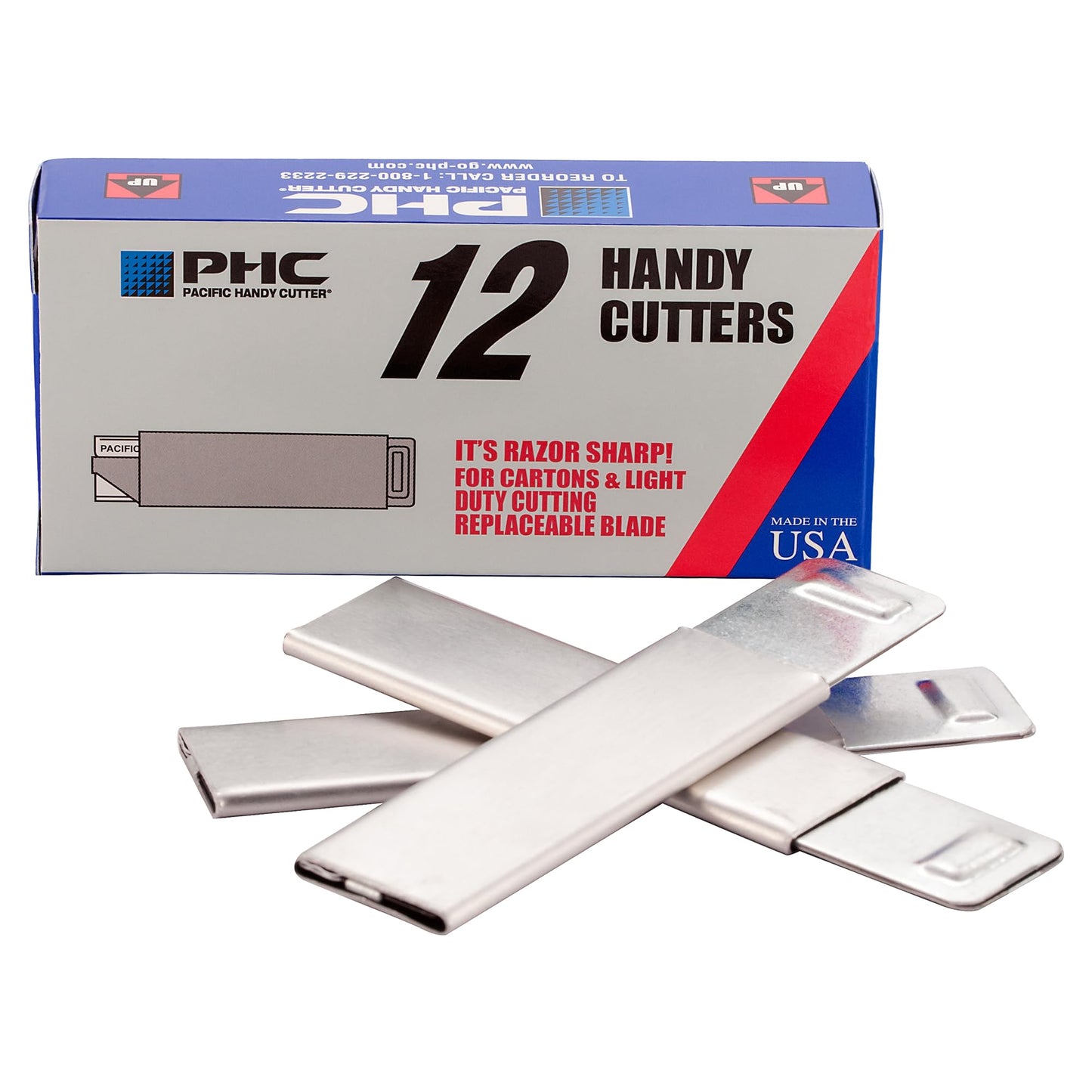 Pacific Handy Cutter Inc. HC100 Handy Box Cutter, Tap Open/Tap Close, 12 per Box, Assorted(Packaging may vary)