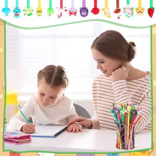 200 Pieces Cute Cartoon Gel Ink Pens Cartoon Animal Writing Pens 0.5 mm Novelty Black Gel Ink Pens Assorted Styles Fun Kawaii Pens for Kids Office School Gifts Supplies