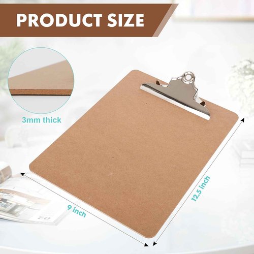 Juvealoe Wood Clipboard, Letter Size 8.5 x 11 Clip Board with Heavy Duty Butterfly Clip, 9 x 12.5 in, Suitable for Classroom, Students, Kid, Office Supply & School Supply(Pack of 20)