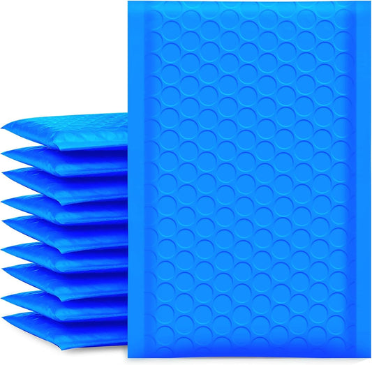 UCGOU Bubble Mailers - 4x8 Inch Blue Padded Envelopes | 50 Pack Waterproof Self-Seal Bags for Jewelry & Makeup
