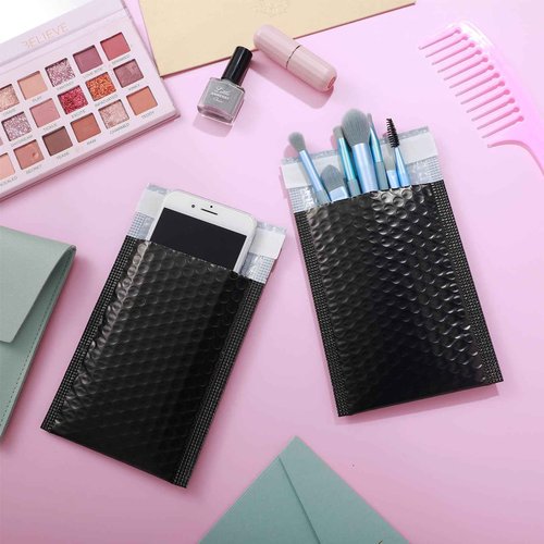 Tenceur 300 Pcs Bubble Mailers Padded Envelopes 4 x 8 Inches and 6 x 10 Inches Bubble Envelopes Strong Adhesion Packaging Bags Waterproof Shipping Bags Mailing Supplies for Small Business(Black)