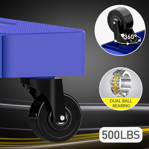 SOLEJAZZ Folding Hand Truck Portable Dolly Cart with Wheels Foldable 500LB Heavy Duty Luggage Cart Collapsible Hand Cart Moving Dolly for Airport Travel Furniture Luggage Office Moving, Blue