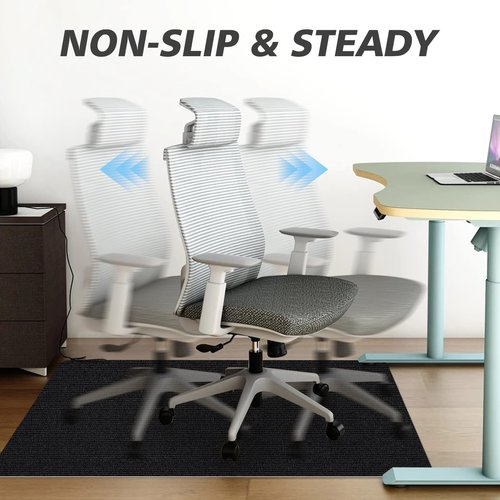 Sycoodeal Office Chair Mat for Hardwood Floor,Office Computer Gaming Chair Mat for Tile Floor,Large Floor Protector Rug,Anti-Slip,Easy to Clean,Pure Black(48"x60")
