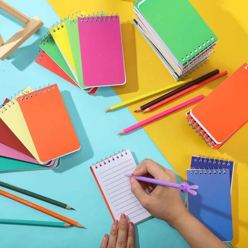 Tatuo 48 Pcs Small Spiral Notebook 3 x 5 Inch Spiral Pocket Notebook 50 Sheets Per Note Pads Ruled Note Pads Memo Small Notepadfor Home, Office, College, School, 12 Colors