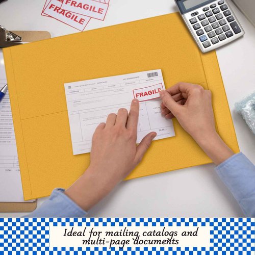Motipuns 100 Pcs 14" x 18" Extra Large Mailing Envelopes 32lb with Gummed Flaps, Catalog Jumbo Craft Envelopes for Mailing, Storage and Organizing Documents Office Supplies(Yellow)