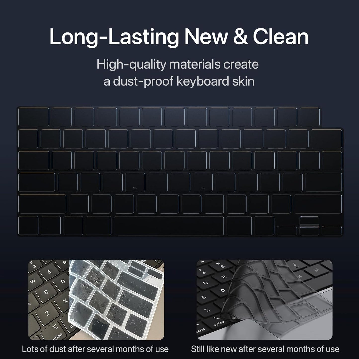 Soonjet MacBook Air 15-Inch Case - Ultra-Thin Armor, Hard Shell & Translucent Keyboard Cover | Midnight Clear