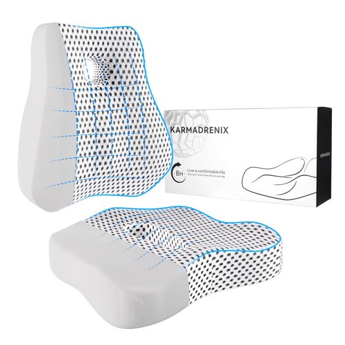 Karmadrenix Coccyx Seat Cushion, Sciatica Pain Relief Tailbone Cushion for Office Chair, Car Seat, and Home Seat, Office Chair Cushions for Back and Butt 3D mesh Surface